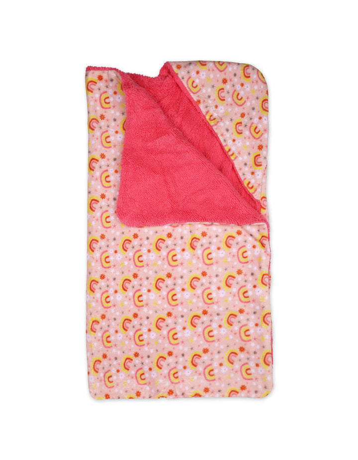 Baby Girl Hooded Swaddle Blanket Rainbow Light Pink and Dark Pink at Zubaidas Online Pakistan