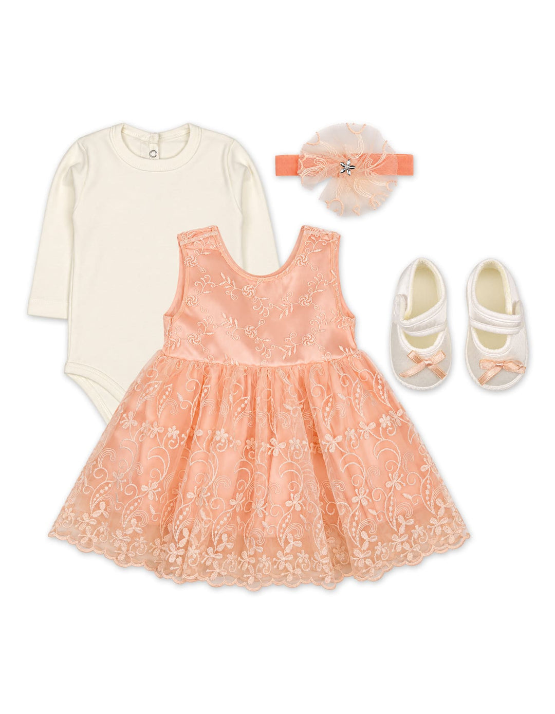 Newborn Girl Gift Set 4 Pcs Peach at Zubaidas