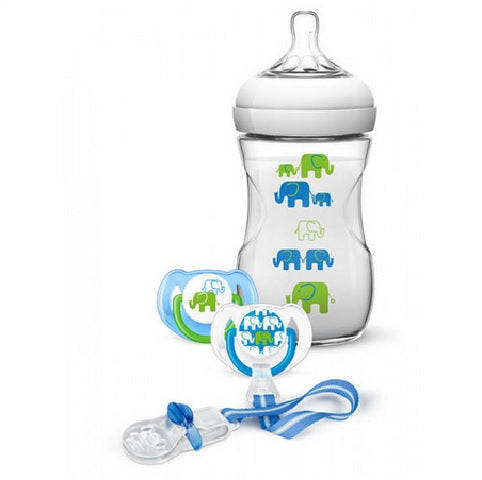 Philips Avent Natural 260ML Elephant Design Gift Set (SCD627/13)