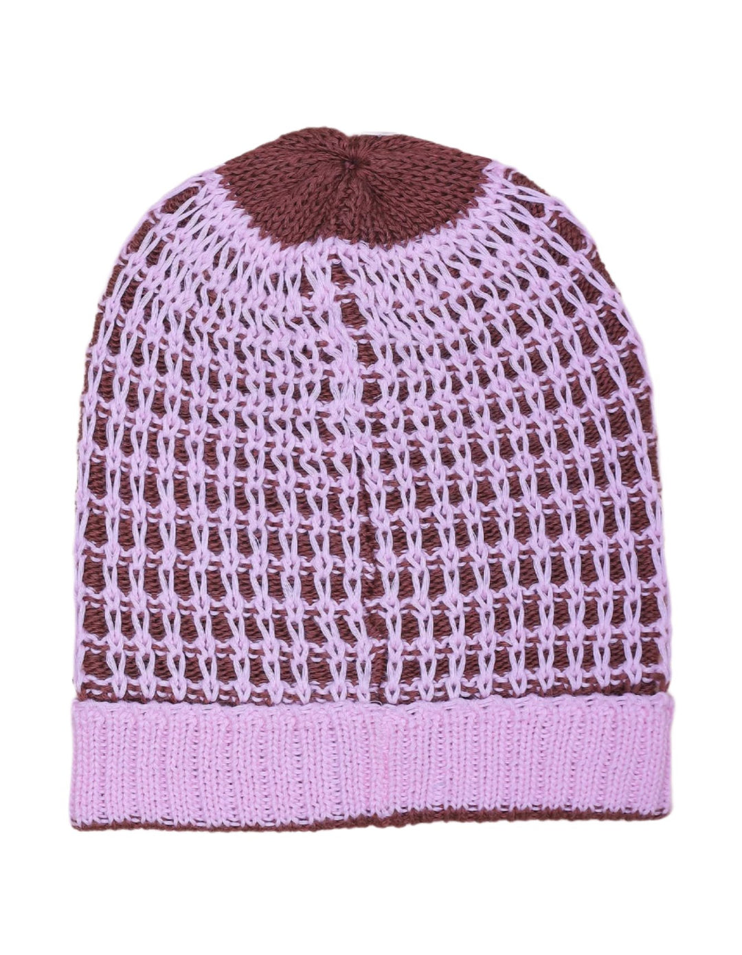 Woolen Checkered Dark Brown and Light Pink