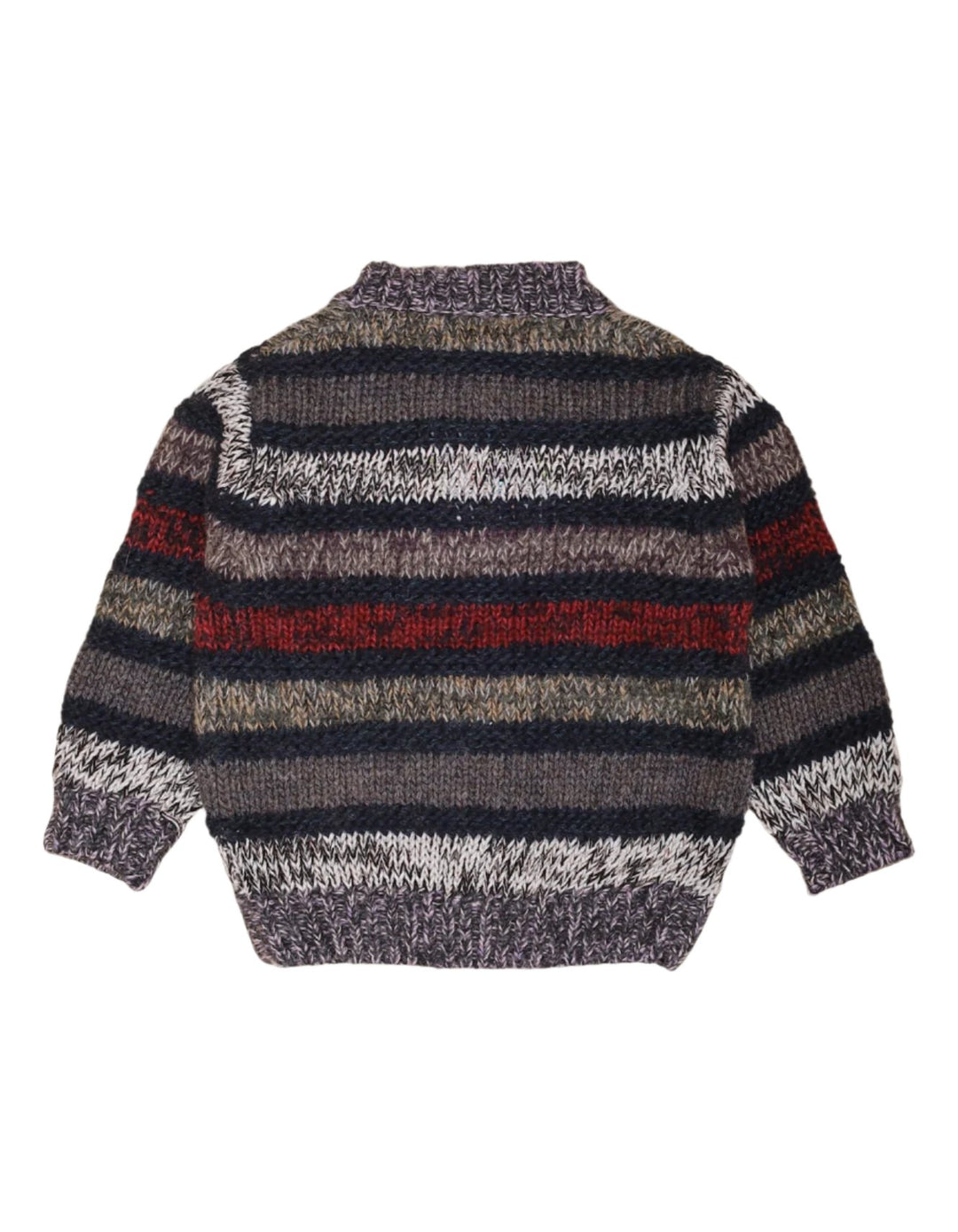 Sweater Light Gray Off White and Maroon Stripes Unisex