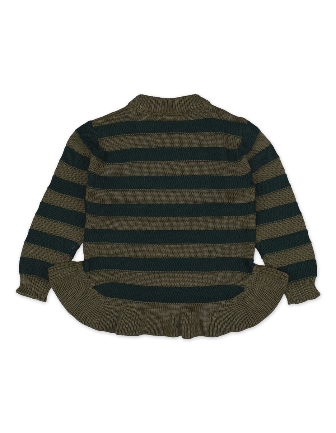 Sweater Round Neck Frill Bottom Olive Green Infant