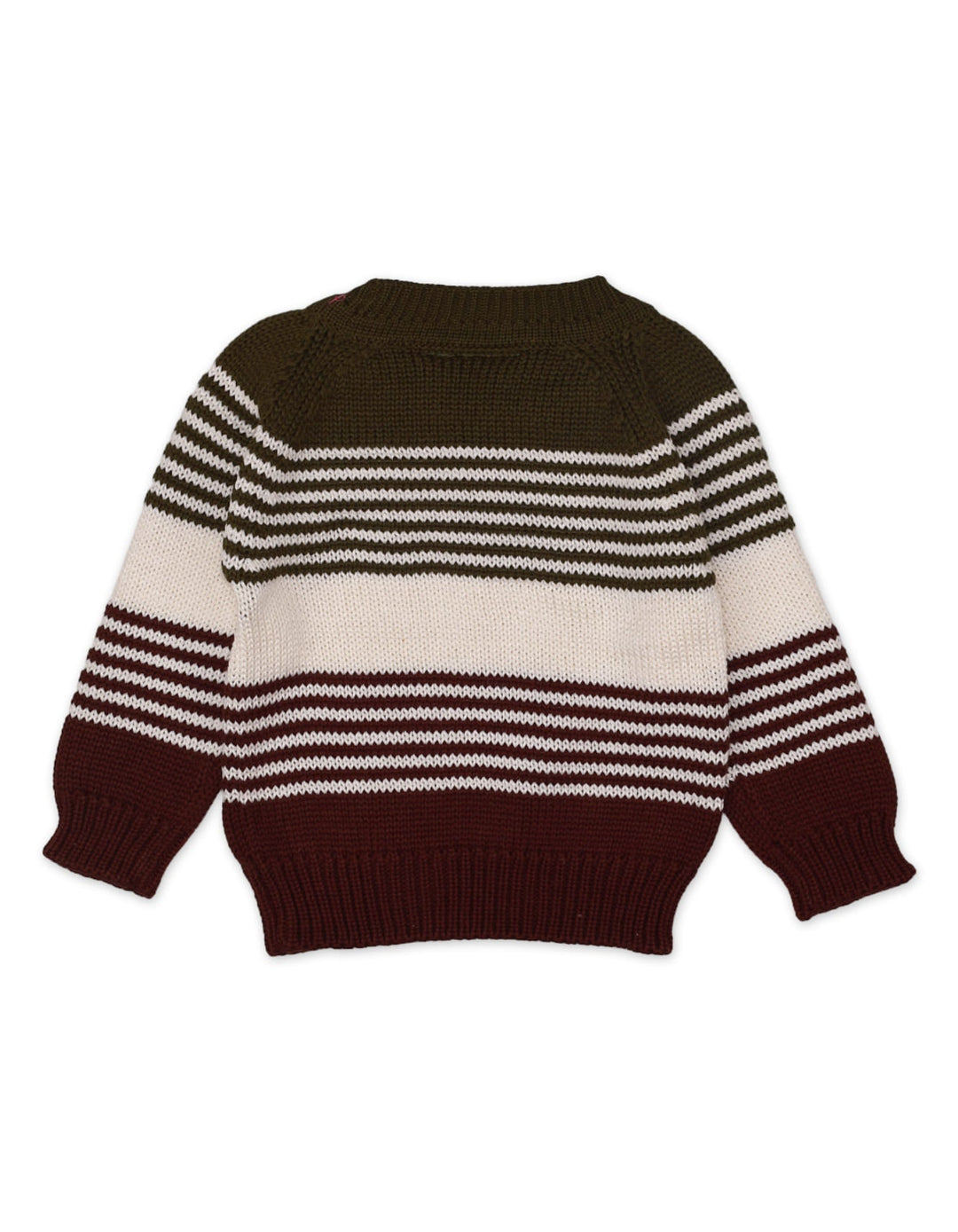 Sweater Round Neck Green Brown White Infant