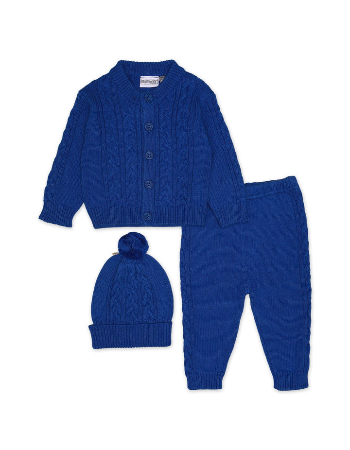 Knitted Suit Set Royal Blue 3 Pcs for Boys