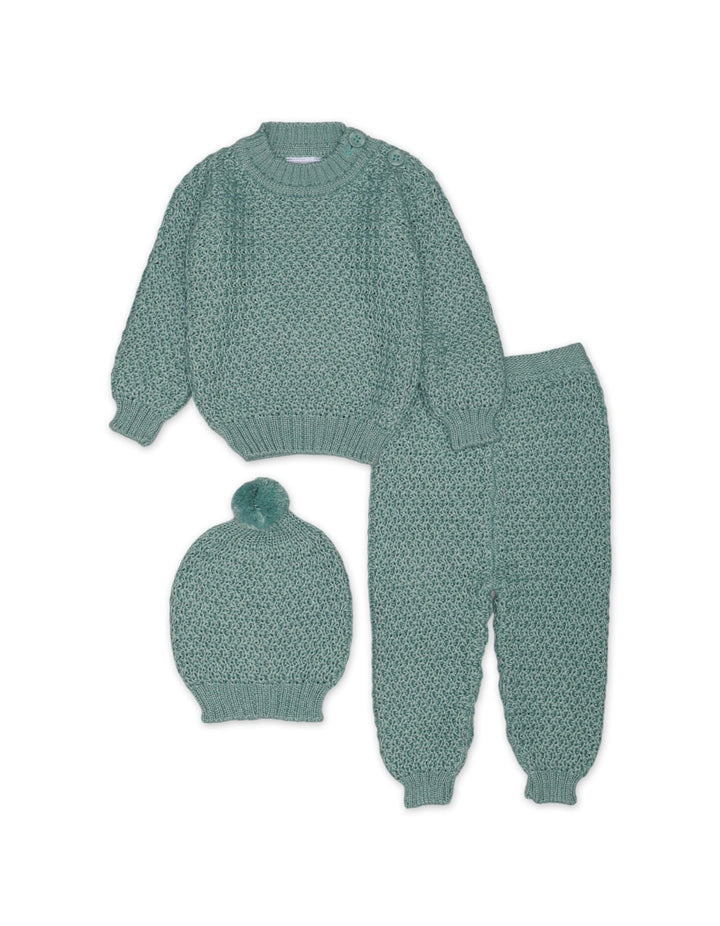 Knitted Suit Set Mint Green 3 Pcs for Boys