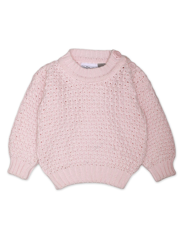 Knitted Suit Set Light Pink 3 Pcs for Girls