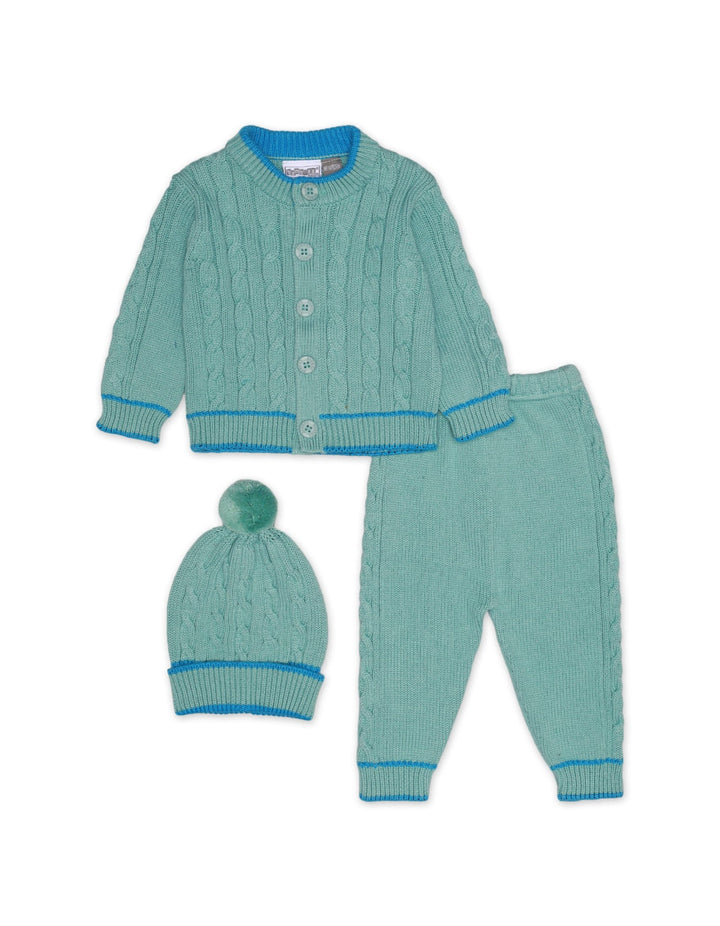 Knitted Suit Set Mint Blue 3 Pcs for Unisex