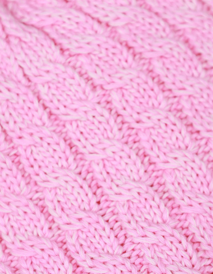 Zubaida's Caps Woolen Tea Pink Ponpon for Girls