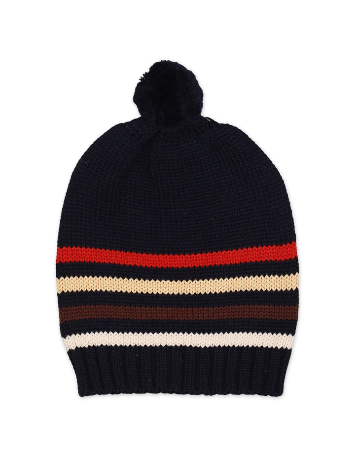 Caps Woolen Black With Stripes