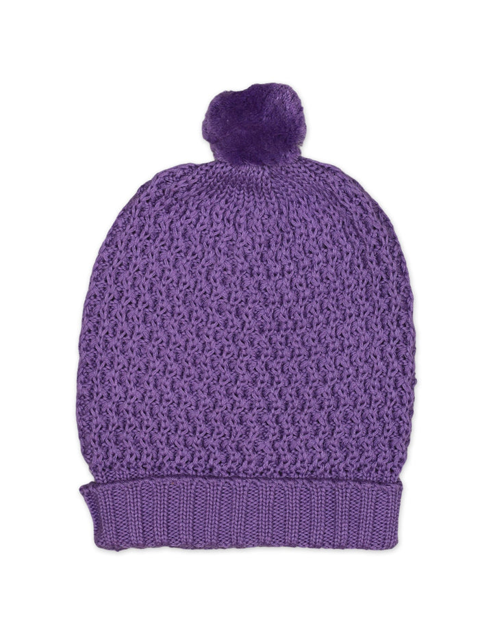 Caps Woolen Solid Purple