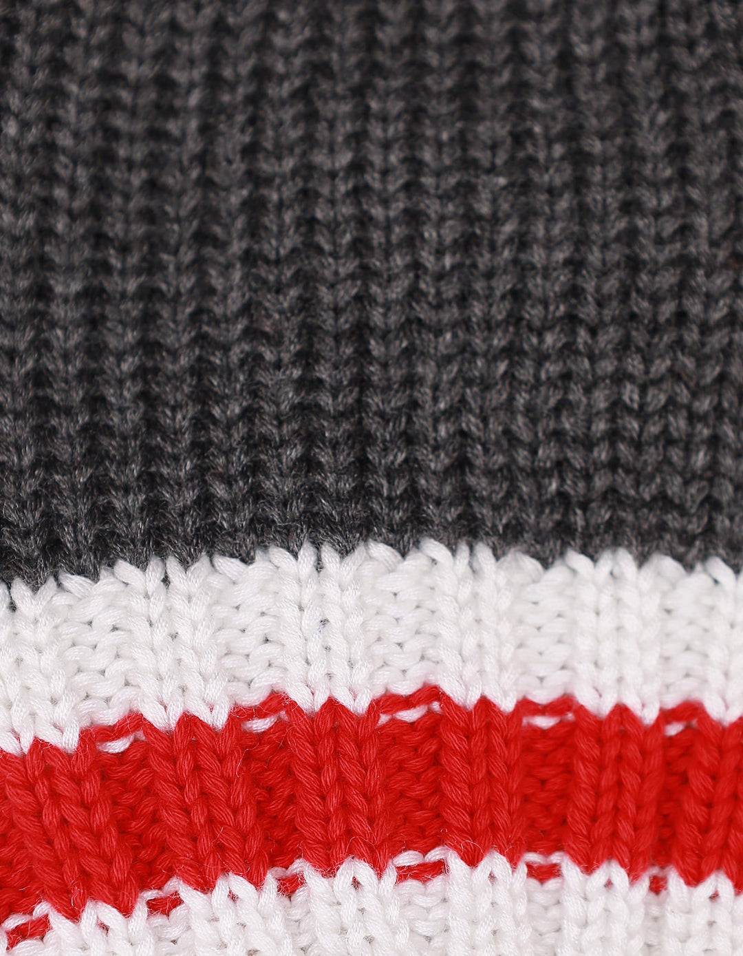 Zubaida's Caps Woolen D.Grey With Stripes