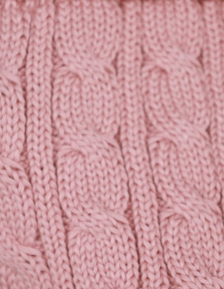 Caps Woolen Tea Pink Stripes for Girls