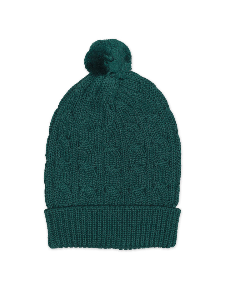 Caps Woolen D.Green Stripes