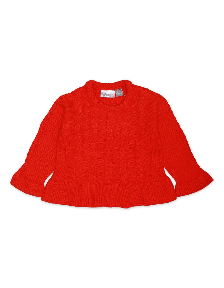 Sweater Frill Bottom Red for Girls