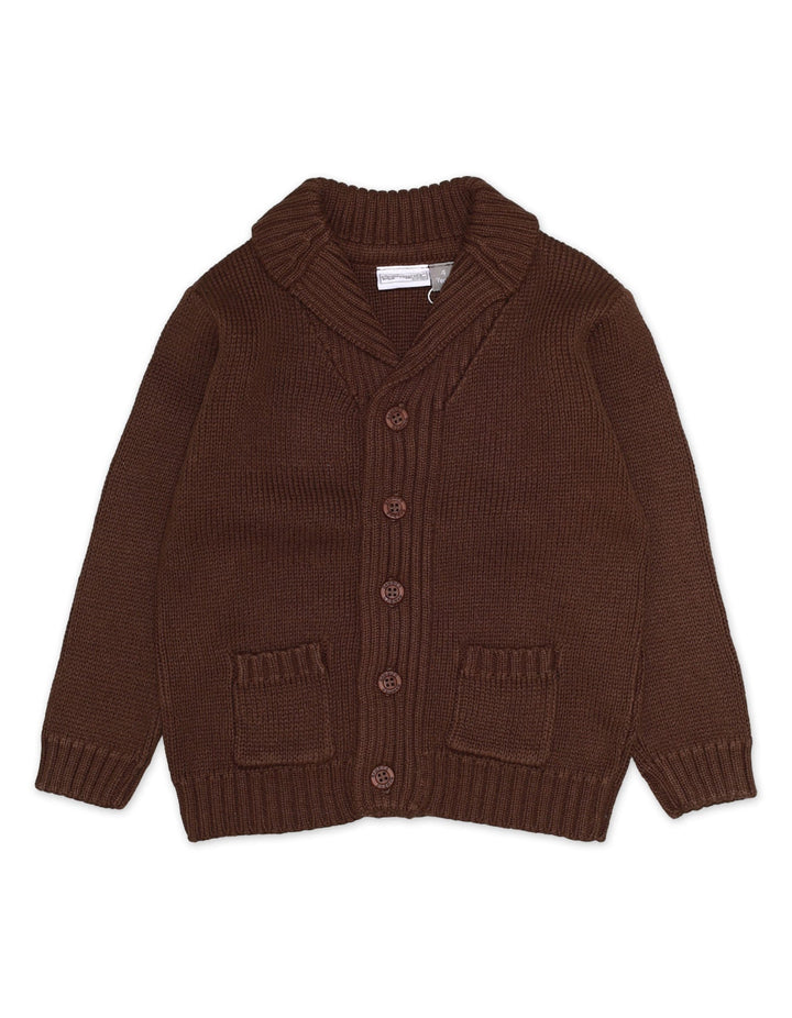 Sweater Collar Style Button Down Dark Brown Toddler for Boys