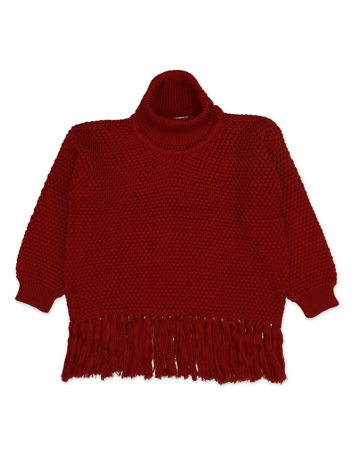 Top Woolen Maroon Toddler for Girls