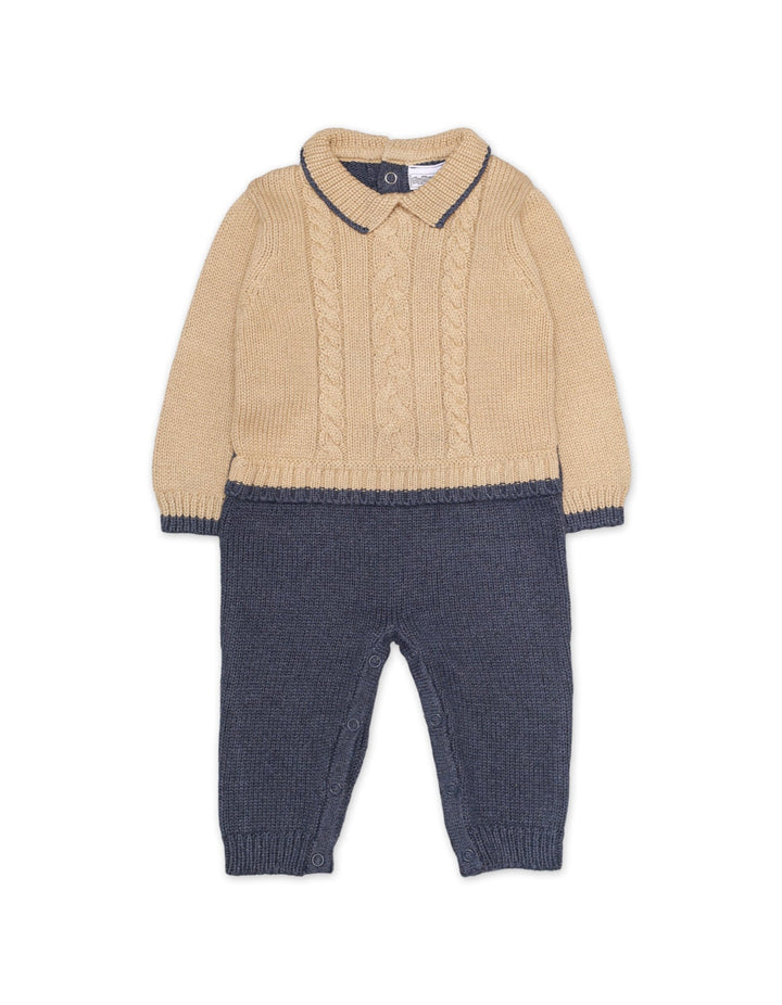 Romper Woolen Eartly Yellow & Faded Blue Infant for Unisex