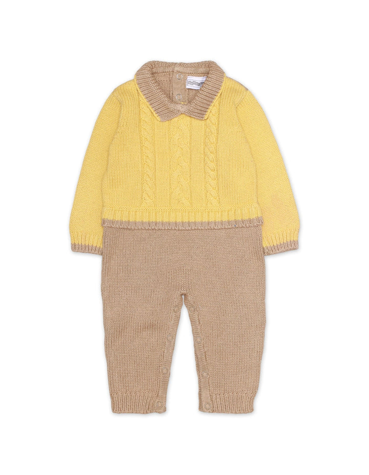 Romper Woolen Yellow & Lt Brown Infant for Girls