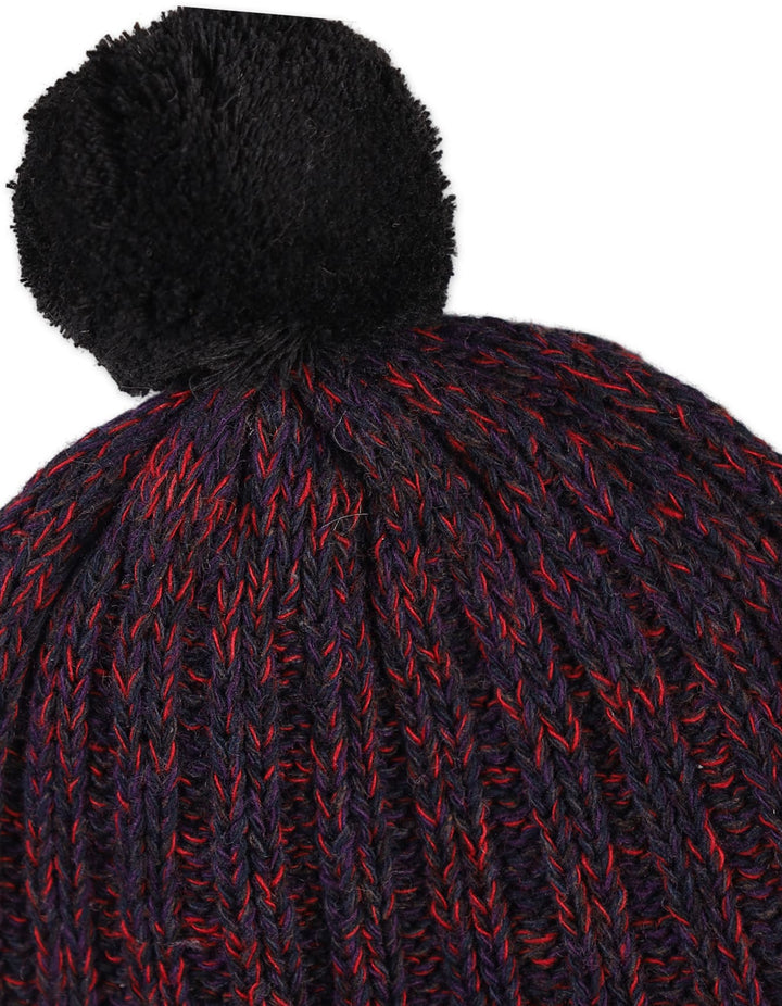Baby Woolen Pom-Pom Cap Bambies Maroon and Blue at Zubaidas - Zubaidas Official™
