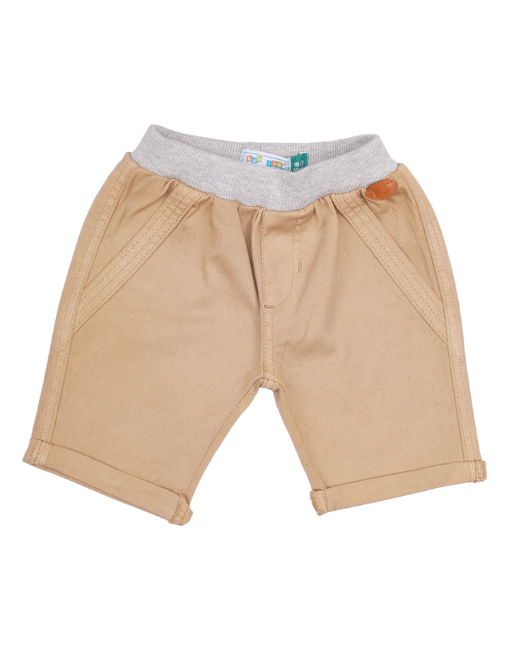 Shorts Beige with Gray Wasitband for Boys