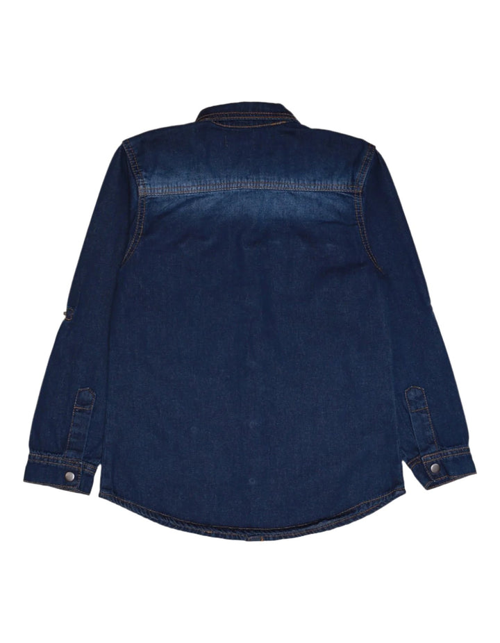 Denim Shirt Navy Blue for Boys - Toddler