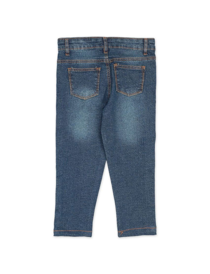 Blue Denim Pants with Sequins Stripes for Girls