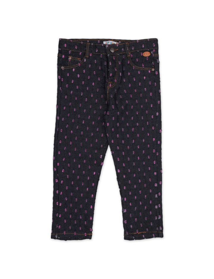 Black Pants with Pink Dots for Girls