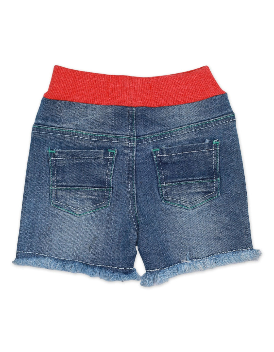 Denim Shorts with Ribbed Waistband for Girls