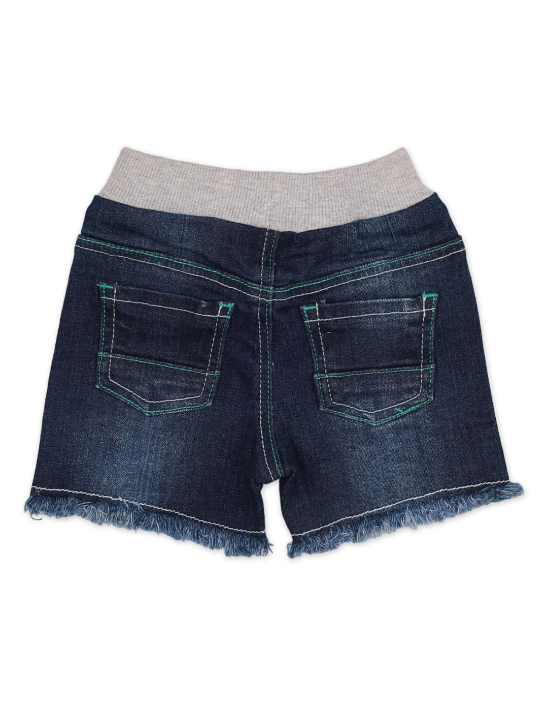 Denim Shorts with Ribbed Waistband for Girls