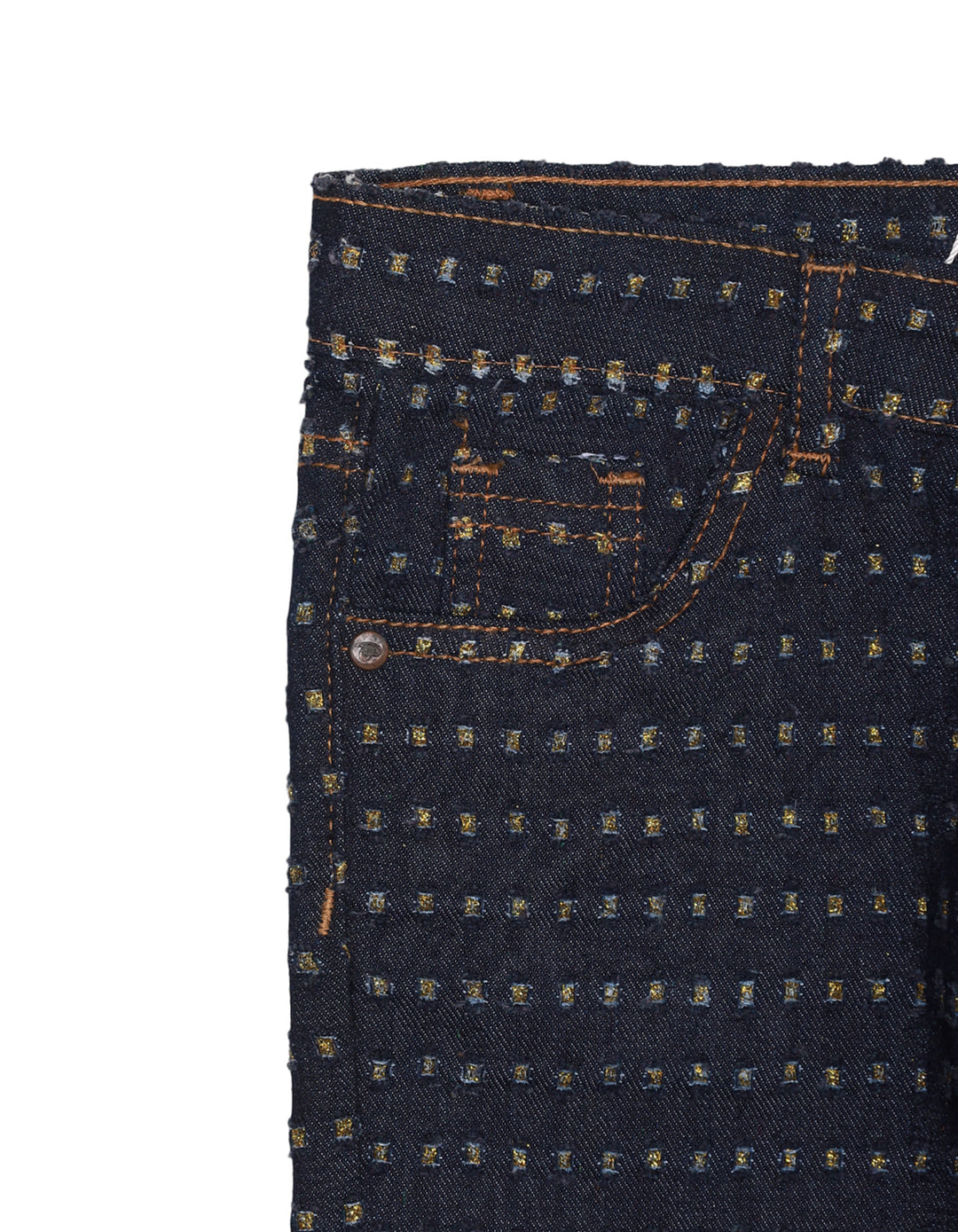 Zubaida's Pant Twill Blue Square Glitter for Girls