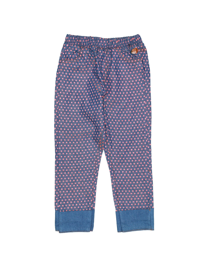 Pant Denim Orange Print for Girls