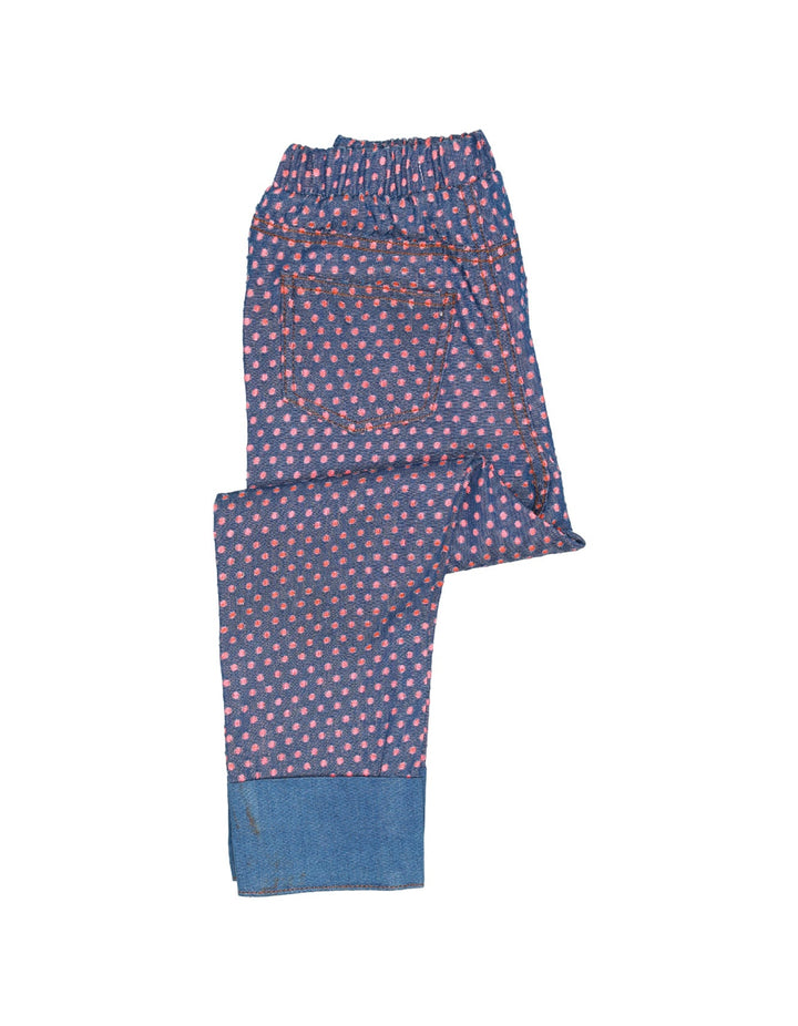 Zubaida's Pant Denim Orange Print for Girls