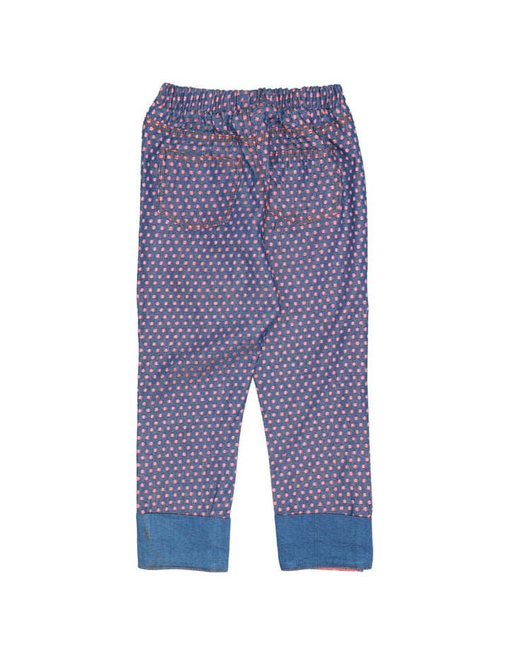 Zubaida's Pant Denim Orange Print for Girls