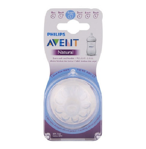 Philips AVENT Natural II Teat Slow Flow 1M+2H PK2 (SCF652/23)