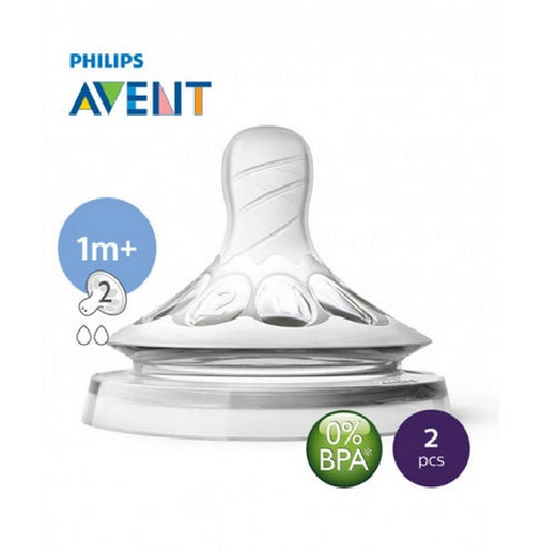 Philips AVENT Natural II Teat Slow Flow 1M+2H PK2 (SCF652/23)