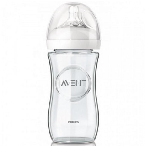 Philips AVENT Glass Feeding Bottle 240 ML PK1 Natural Range (SCF673/13)