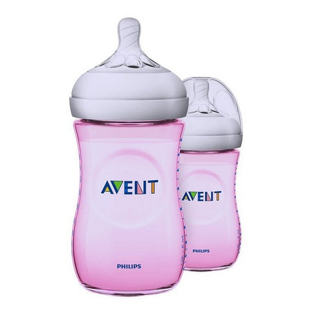 Philips Avent Natural II PP 260ML Bottle PK2 Pink (SCF694/23)