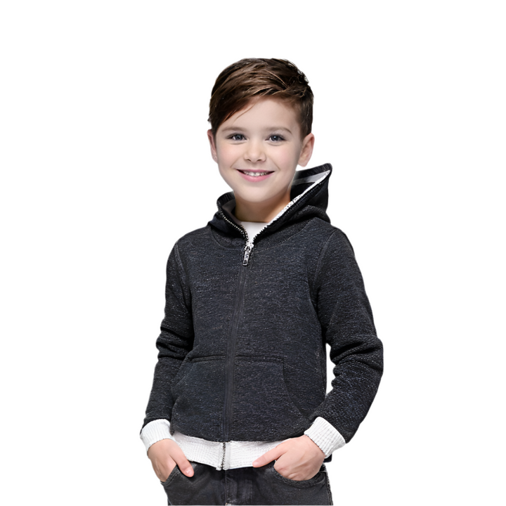 Zubaida's Hoodie Zipper Charcoal Toddler Boys