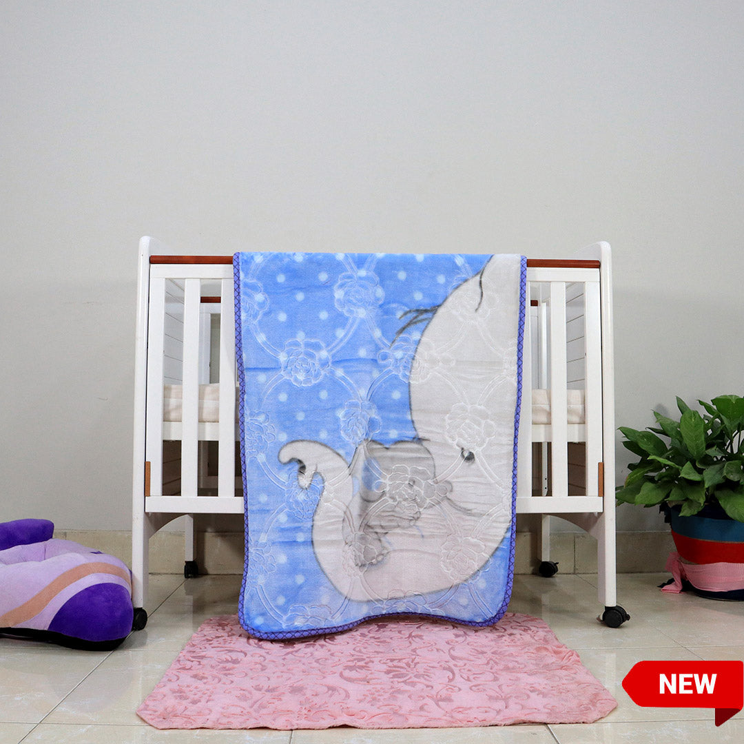 Kitten Cot Cloudy Baby Blanket Blue Bliss