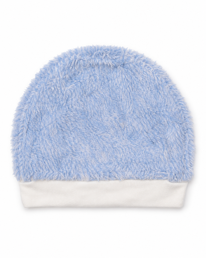 Baby Boy Winter Sleep Suit with Cap Crown and Cloud Blue at Zubaidas