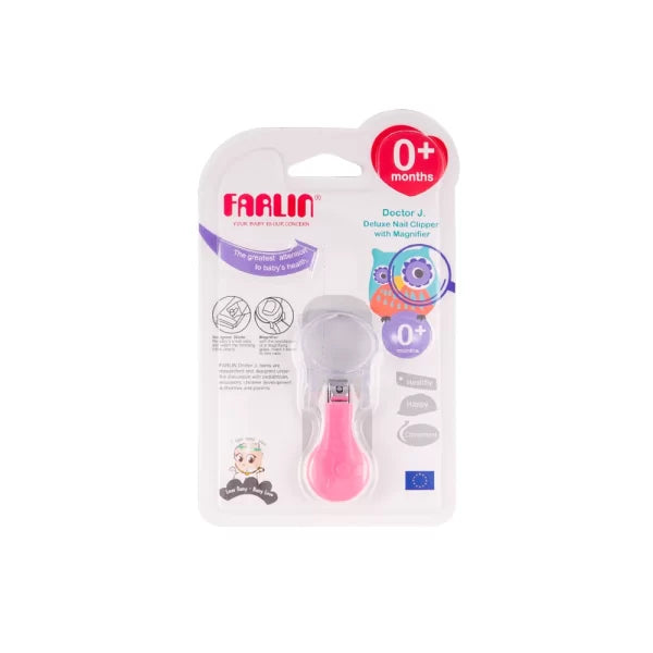 Zubaida's Farlin Deluxe Nail Clipper W/ Magnifier Pink - BC-50006