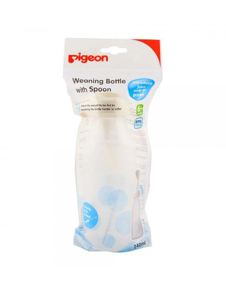 Zubaida's Pigeon Weaning Bottle with Spoon 240ml for Baby - D329