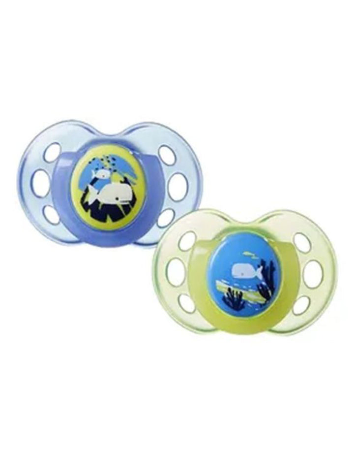 Tommee Tippee Baby Night Time Soother Blue Pack of 2 - TT 433400