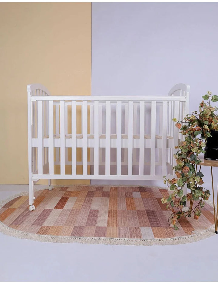 Wooden Cot White - Bear Theme