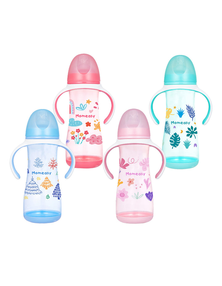 Momeasy 14oz/420ml wide Neck PP feeding bottle with Anti-Colic nipple (Pack of 1)