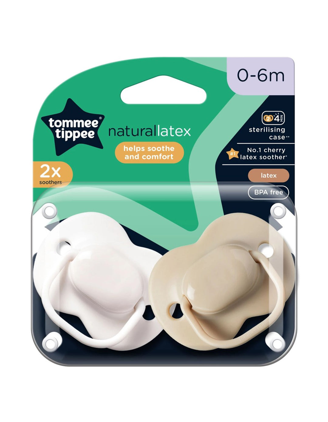 Tommee Tippee 0-6M Cherry Latex Soother Pack of 2 - TT 433532