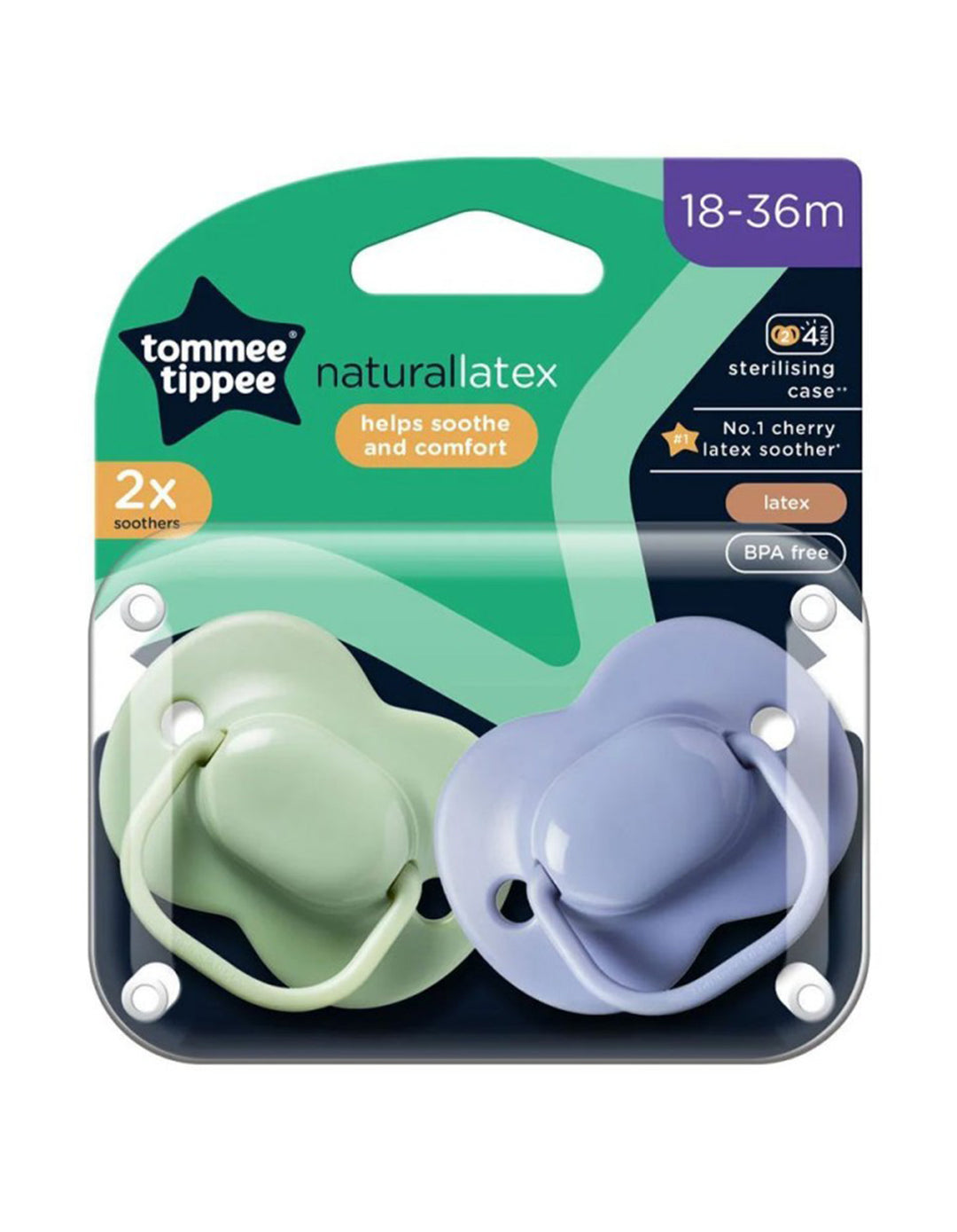 Tommee Tippee 18-36M Cherry Latex Soother Pack of 2 - TT 433534