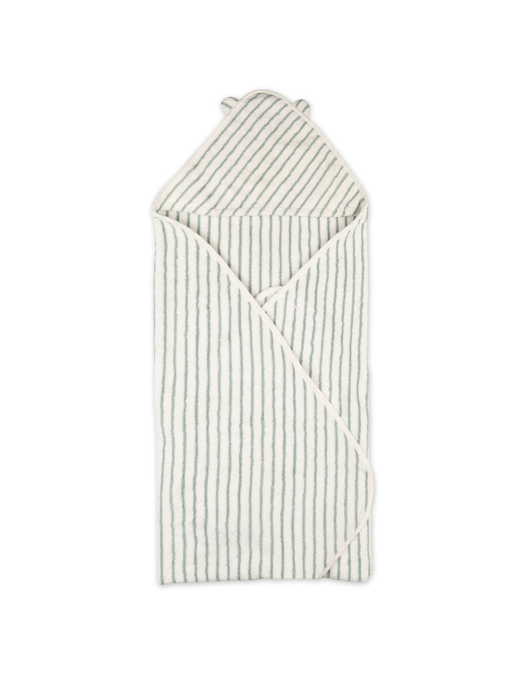 Baby Bath Towel Hooded Bambies Green Stripes at Zubaidas