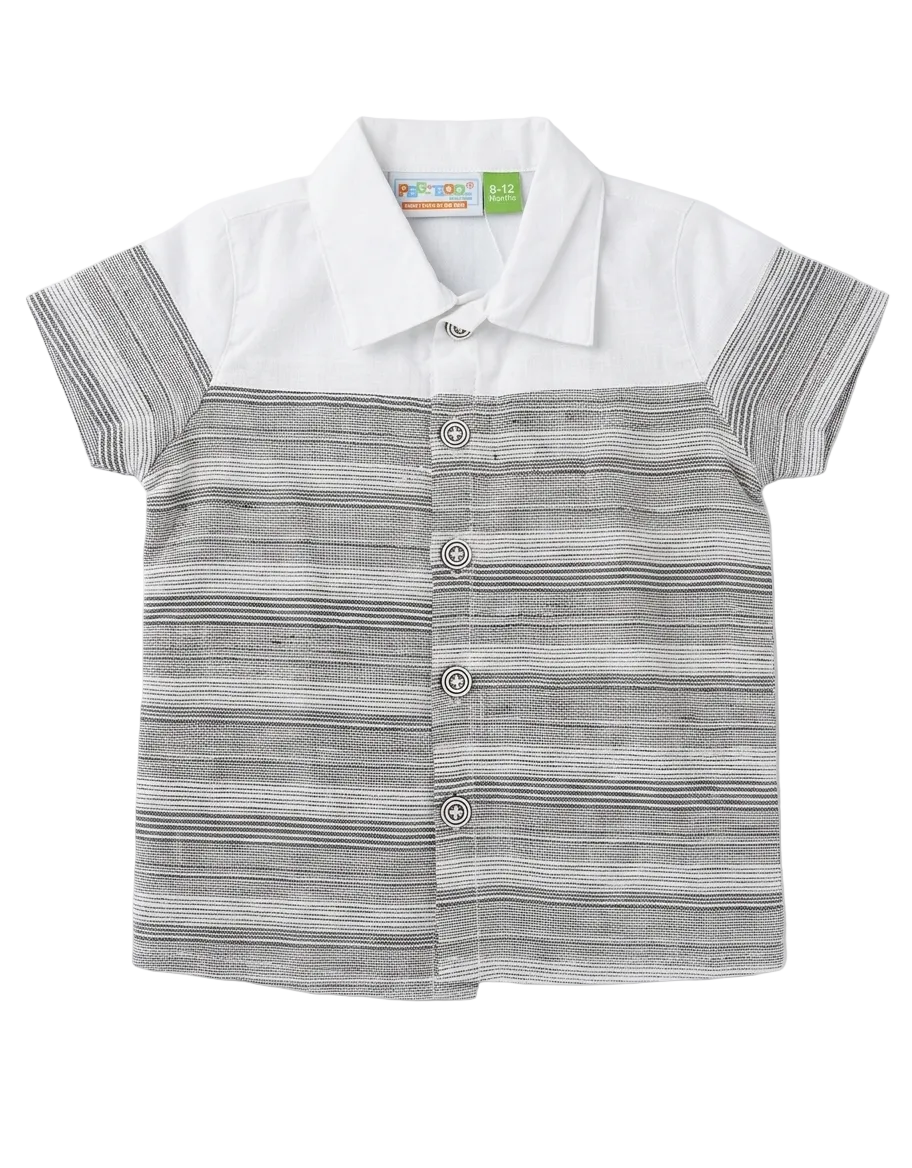 Baby Boy Shirt White and Grey at Zubaidas