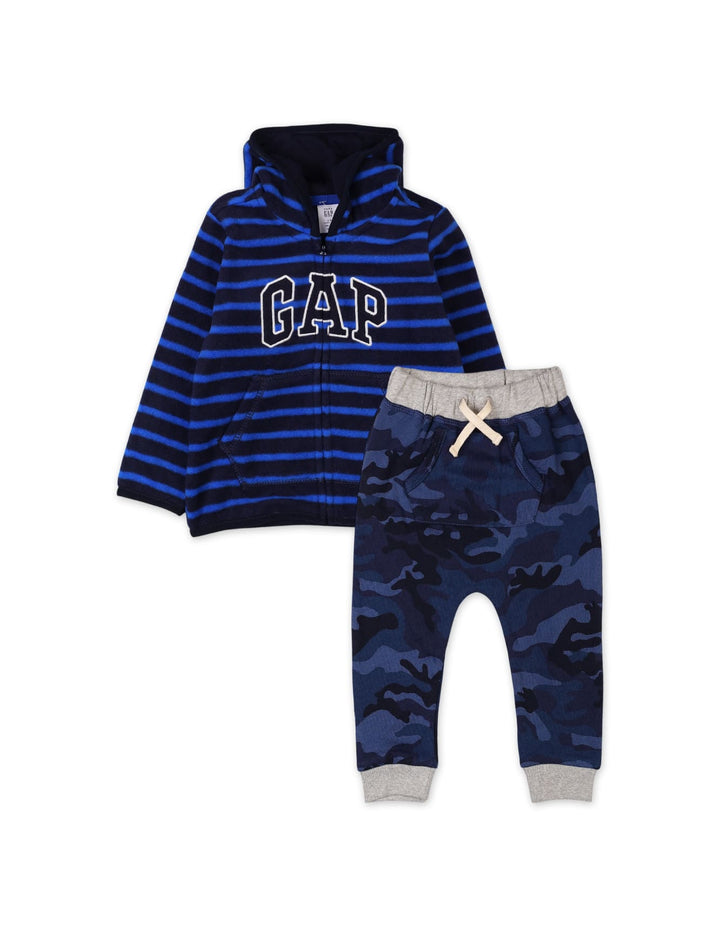 Baby Boys 2 Pieces Winter Tracksuit Striped Blue at Zubaidas